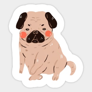 pug the dog Sticker